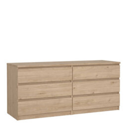Wyld Haus Budapest Wide Chest Of Drawers In Natural Oak Effect, 6 Drawers - thumbnail 2
