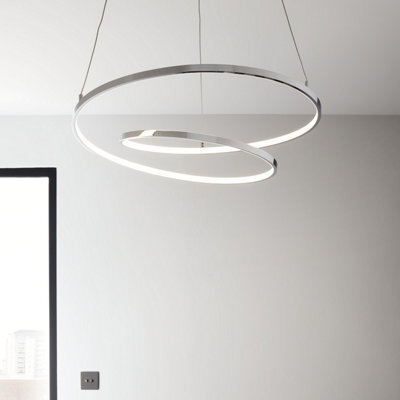 GoodHome Pegmati Chrome Effect Led Pendant Ceiling Light, (Dia)580mm - Refurbished - image 1