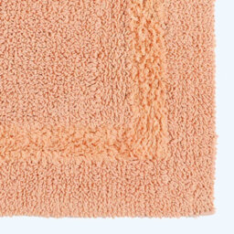Homescapes Luxury Reversible Cotton Pedestal Mat - Peach - thumbnail 2