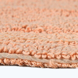 Homescapes Luxury Reversible Cotton Pedestal Mat - Peach - thumbnail 4