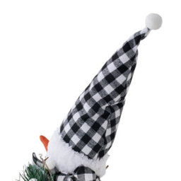 Living And Home 2 Pack Battery Powered Christmas Snowman Tabletop Warm Light Plaid Hat Home Decorations - thumbnail 8