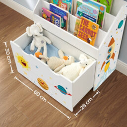LEDREM Toy Storage Rack, Kids Bookshelf And Toy Organiser With 3 Shelves, For Children's Room And Playroom - thumbnail 8