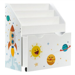 LEDREM Toy Storage Rack, Kids Bookshelf And Toy Organiser With 3 Shelves, For Children's Room And Playroom - thumbnail 4