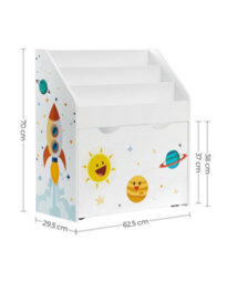 LEDREM Toy Storage Rack, Kids Bookshelf And Toy Organiser With 3 Shelves, For Children's Room And Playroom - thumbnail 9
