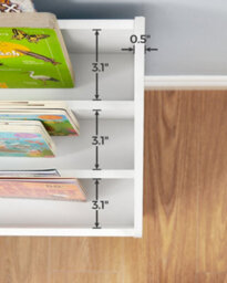 LEDREM Toy Storage Rack, Kids Bookshelf And Toy Organiser With 3 Shelves, For Children's Room And Playroom - thumbnail 6