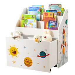 LEDREM Toy Storage Rack, Kids Bookshelf And Toy Organiser With 3 Shelves, For Children's Room And Playroom - thumbnail 3