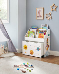 LEDREM Toy Storage Rack, Kids Bookshelf And Toy Organiser With 3 Shelves, For Children's Room And Playroom - thumbnail 2