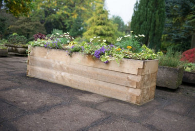 Forest Garden Caledonian Wooden Trough Raised Bed 45 X 180Cm - image 1