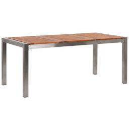 Beliani Garden Dining Set 6 Seater Grosseto Eucalyptus Wood Brown/ Grey - thumbnail 4