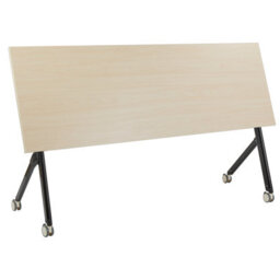 Beliani Foldable Office Desk Bendi Light Brown 180 Cm 60 Cm With Wheels - thumbnail 6