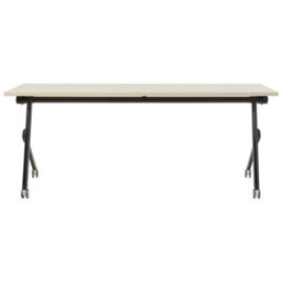 Beliani Foldable Office Desk Bendi Light Brown 180 Cm 60 Cm With Wheels - thumbnail 5