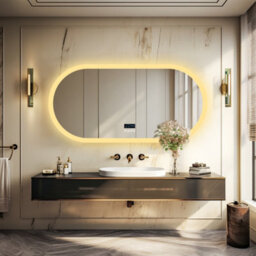 Luvodi 120X60Cm Full Length Led Bathroom Mirror With Bluetooth Speaker/demister/time/smart Touch - thumbnail 7