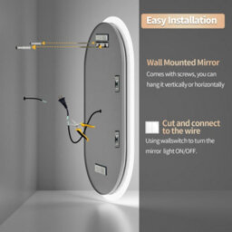 Luvodi 120X60Cm Full Length Led Bathroom Mirror With Bluetooth Speaker/demister/time/smart Touch - thumbnail 9