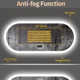 Luvodi 120X60Cm Full Length Led Bathroom Mirror With Bluetooth Speaker/demister/time/smart Touch - thumbnail 5