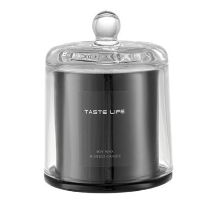 Living And Home Sky Cypress Scented Soy Wax Candle With Elegant Glass Dome - image 1