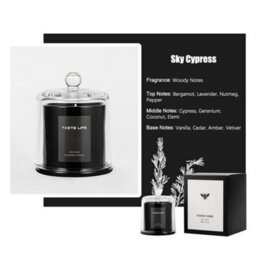 Living And Home Sky Cypress Scented Soy Wax Candle With Elegant Glass Dome - thumbnail 6