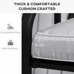 Outsunny Garden Bench Cushion 2 Seater Seat Pad Indoor& Outdoor Use - thumbnail 7
