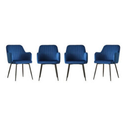 Outdoor Living (NW) Ltd San Diego Marble Top Dining Table With Charlotte Velvet Chairs - Blue - thumbnail 5