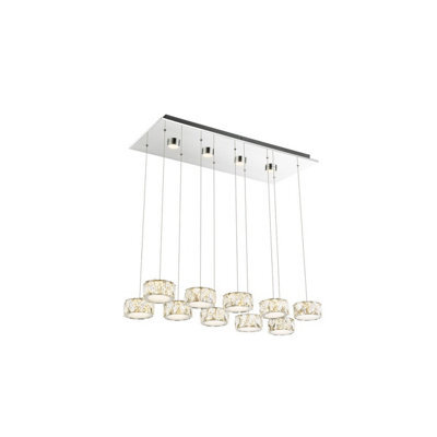 Luminosa Lighting Luminosa Amur Bar Pendant Ceiling Light Chrome 10X Led 4000K - image 1
