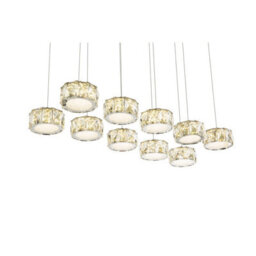 Luminosa Lighting Luminosa Amur Bar Pendant Ceiling Light Chrome 10X Led 4000K - thumbnail 5
