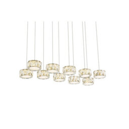Luminosa Lighting Luminosa Amur Bar Pendant Ceiling Light Chrome 10X Led 4000K - thumbnail 3