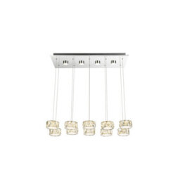 Luminosa Lighting Luminosa Amur Bar Pendant Ceiling Light Chrome 10X Led 4000K - thumbnail 7