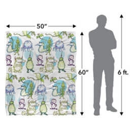 Jim Henson Signature Collection Silky Monster Doodles Supersoft Blanket White/green (One Size) - thumbnail 5