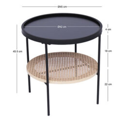 Nordlys Etal Side Table With Rattan Storage Modern Design Style Living Room - thumbnail 6