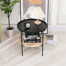 Nordlys Etal Side Table With Rattan Storage Modern Design Style Living Room - thumbnail 7