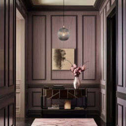 Luminosa Lighting Luminosa Paloma 25Cm Globe Pendant Ceiling Light Smoky (Fluted), Brushed Brass - thumbnail 3