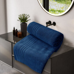 Casabella Towels 3 Pack Bath Sheets Large Bath Towel 80X140 Cm 100% Zero-Twist Cotton Highly Absorbent Towels Royal - thumbnail 6