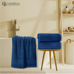 Casabella Towels 3 Pack Bath Sheets Large Bath Towel 80X140 Cm 100% Zero-Twist Cotton Highly Absorbent Towels Royal - thumbnail 8