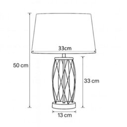 Lighting Supermarket Ashleigh Black Metal Lattice Cylinder Lantern Table Lamp With Natural Linen Shade - thumbnail 4