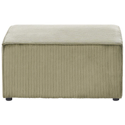 Wyld And Coco Everluxe Green Corduroy Ottoman Square Footstool 83 X 83 X 41 Cm - image 1