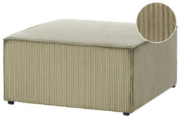 Wyld And Coco Everluxe Green Corduroy Ottoman Square Footstool 83 X 83 X 41 Cm - thumbnail 3