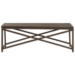 Walplus Garden Bench 120 Cm Poly Rattan Brown - thumbnail 2