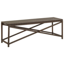 Walplus Garden Bench 120 Cm Poly Rattan Brown - thumbnail 1