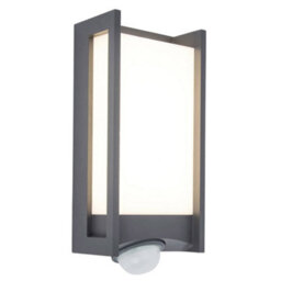 Britalia Br5193002118 Led Anthracite Outdoor Modern Rectangular Flush Wall Light With Pir - 800 Lumen 3000K Warm White - Ip54