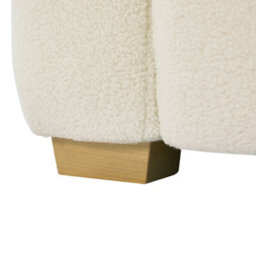 3 Seater Sofa, Teddy Fleece Fabric 210 Cm Loveseat Couch With 2 Pillow For Living Room Bedroom - White - thumbnail 6