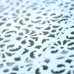 Glamhaus Metal Garden Bench Seat Patio Furniture Foldable Antique White Beautiful Shabby Chic Handmade Vintage (Andalusia) - thumbnail 3