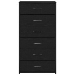 Berkfield Sideboard With 6 Drawers Black Oak 50X34X96 Cm Engineered Wood - thumbnail 6