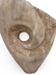 Mango Wood Sculpture - Abstract Spiral Eye Decorative Ornament For Home Accessories - Natural Finish - 29X37X9Cm - thumbnail 5