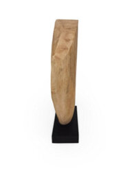 Mango Wood Sculpture - Abstract Spiral Eye Decorative Ornament For Home Accessories - Natural Finish - 29X37X9Cm - thumbnail 3