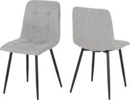 Seconique Fenton Dining Set White Marble Stone Effect With 4 Light Grey Fabric Chairs - thumbnail 6