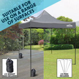 Loops 3X3M Heavy Duty Pop-Up Gazebo - Water Resistant Garden Pavilion In Grey - thumbnail 5