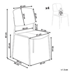 Wyld And Coco Living Set Of 4 Beige Armless Plastic Dining Chairs, Contemporary, Tool-Free Assembly - thumbnail 4