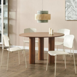Wyld And Coco Living Set Of 4 Beige Armless Plastic Dining Chairs, Contemporary, Tool-Free Assembly - thumbnail 2