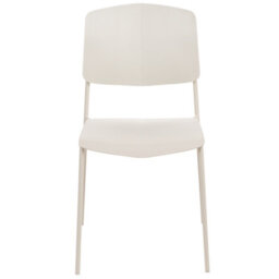 Wyld And Coco Living Set Of 4 Beige Armless Plastic Dining Chairs, Contemporary, Tool-Free Assembly - thumbnail 1