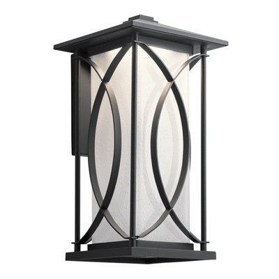 Luminosa Lighting Elstead Kichler Ashbern Outdoor 1 Light Wall Lantern Textured Black Ip44 - image 1