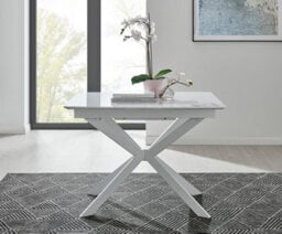 Furniturebox Uk Lira 120 Extending Dining Table And 6 Black Milan Chairs - thumbnail 4